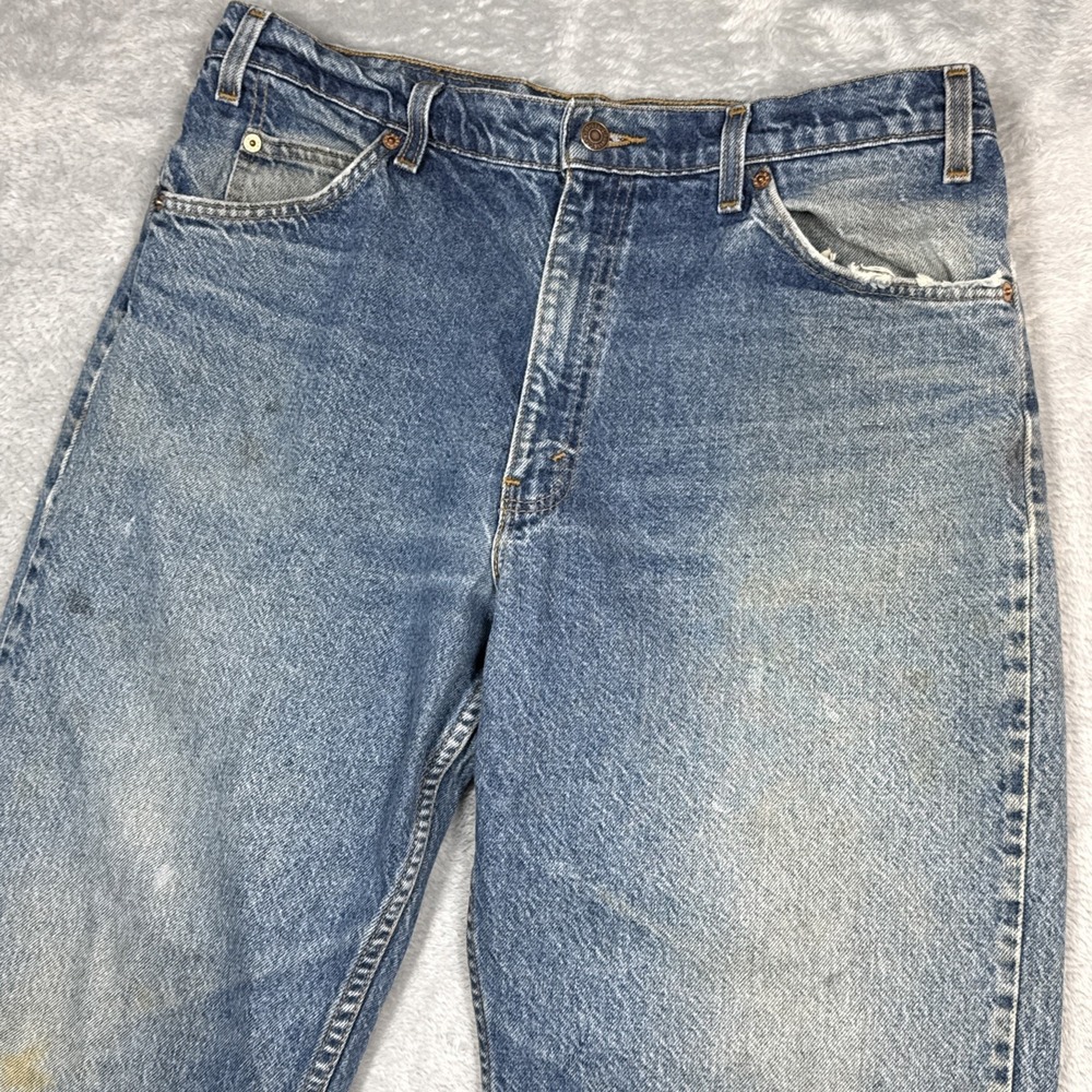 Vintage Levi's 550 Jeans Mens 36x32 (Fits 35X31) Distressed Stain Orange Tab 90s - Picture 2 of 15